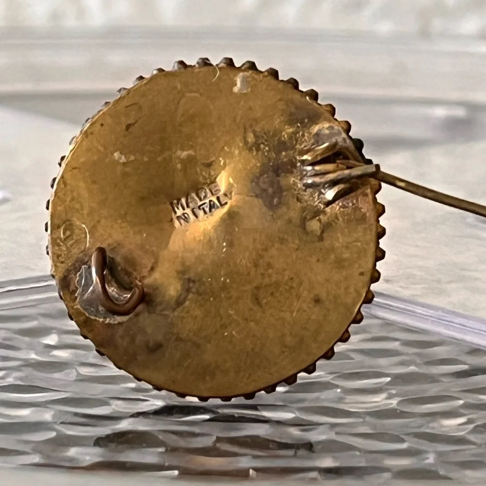 Antique Italian Micro Mosaic Floral Brooch Italy Romantic Victorian Style - Picture 3 of 11